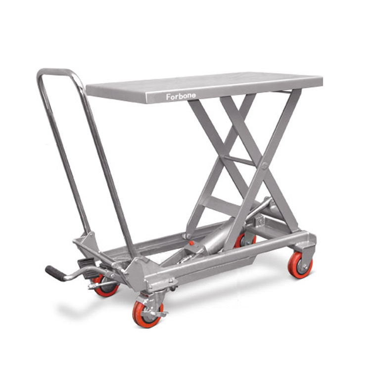 Stainless steelaluminum alloy scissor lift table trolley 